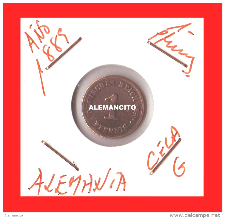 ALEMANIA  IMPERIO - 1 PFENNIG-  DEUTSCHES  REICH -1889 - 1 Pfennig