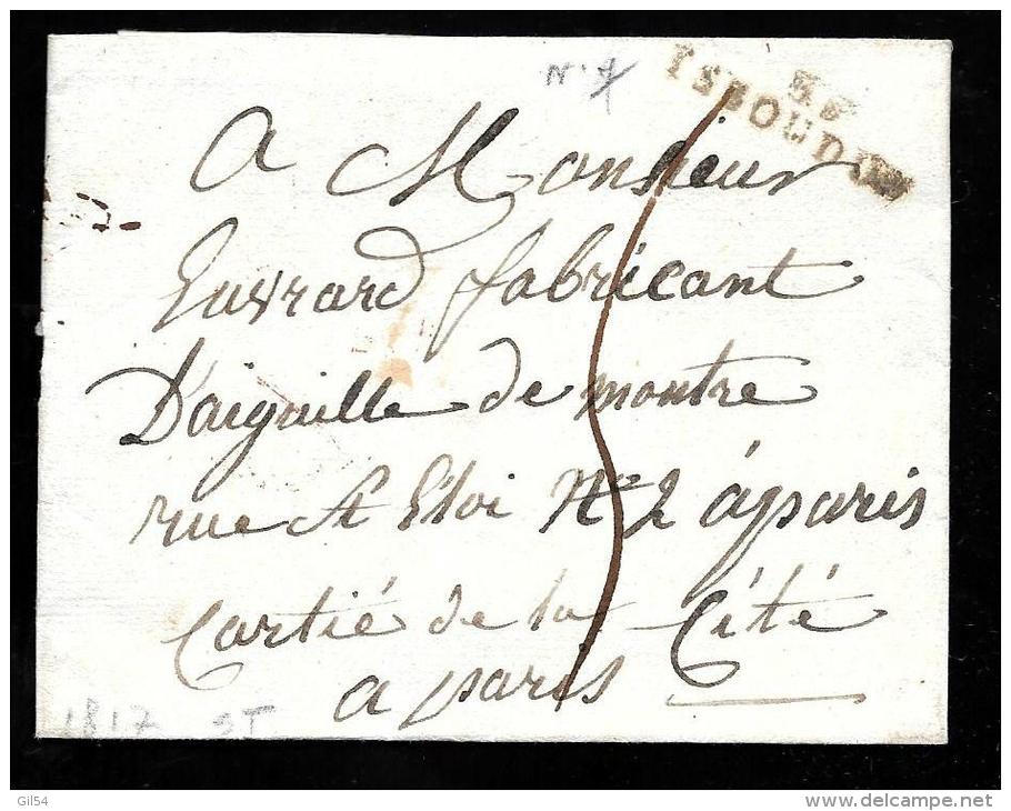 Marque 35 Issoudun ( N°7 ) Sur LSC Pour Paris En 1817  -  - Ah9816 - 1801-1848: Précurseurs XIX