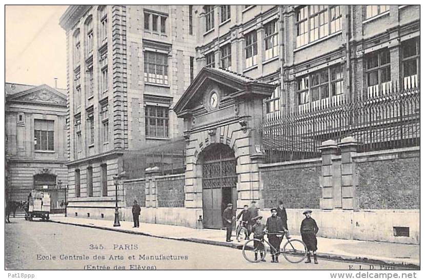 ECOLES - PARIS : Ecole Centrale Des Arts Et Manufactures ( Entrée Des élèves ) - CPA - Seine - Enseignement, Ecoles Et Universités