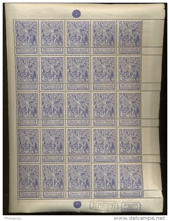 71 **   Feuillet De 25 Ex   Cote 55 E - 1894-1896 Exhibitions