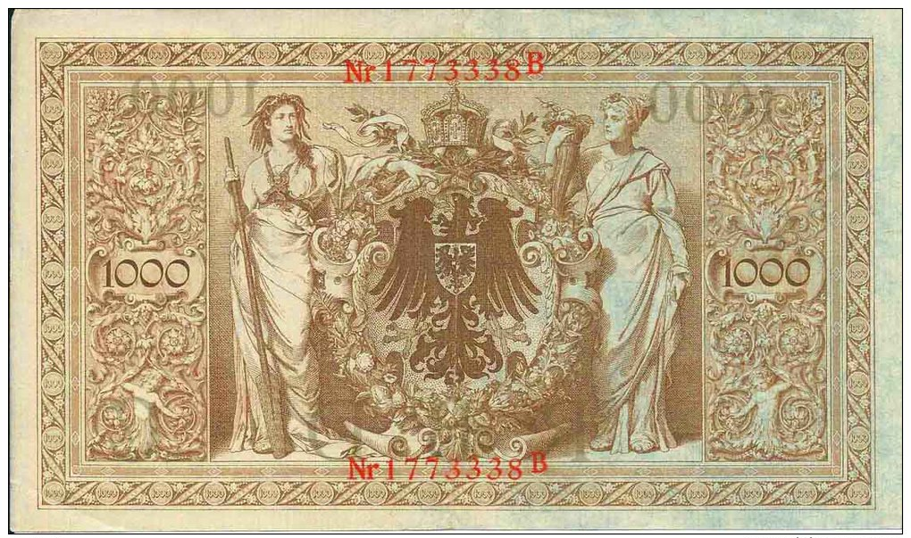 N1707 - Deutschland : 1000 Mark 1910, Serie B (7 Ziffers) - 1000 Mark