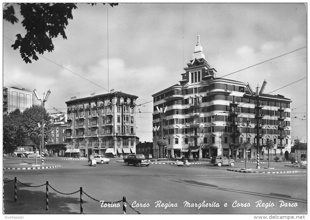 02522 "TORINO - CORSO REGINA MARGHERITA E CORSO REGIO PARCO"   ANIMATA,  AUTO, VESPA.   CART.   NON SPED. - Plaatsen & Squares