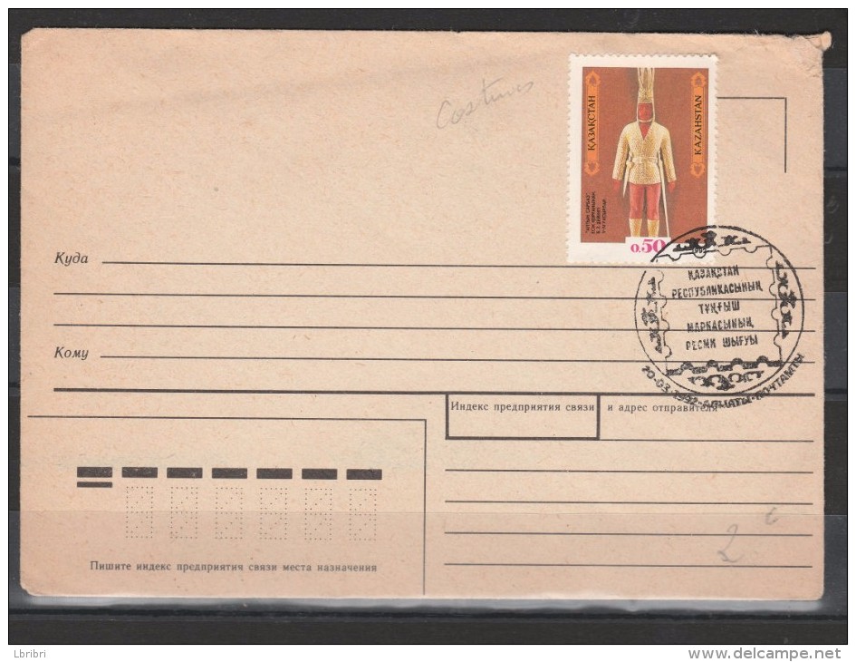 LETTRE  KAZAKHSTAN CACHET DU 20.3.1992 THÈME COSTUME - Kazajstán