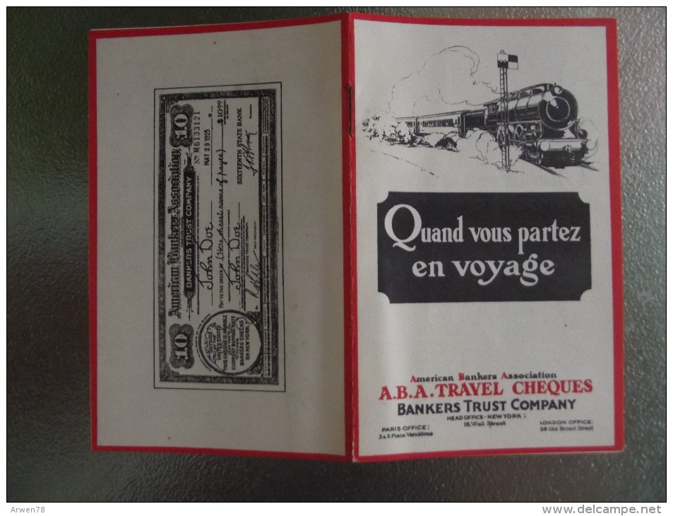 Depliant Plaquette Guide Publicite A B A Travel Cheques Livret De 8 Pages Illustrees - Chèques & Chèques De Voyage