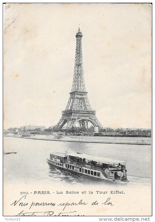 PARIS  - 75 -   CPA DOS SIMPLE De 1903 - La Seine Et La Tour Eiffel - ENCH - - Tour Eiffel