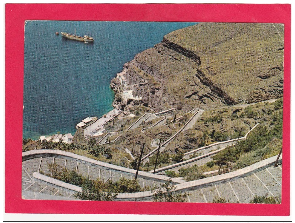 Shore And Port,Santorine,Thíra, Southern Aegean, Greece,Posted With Stamp, L29. - Griechenland