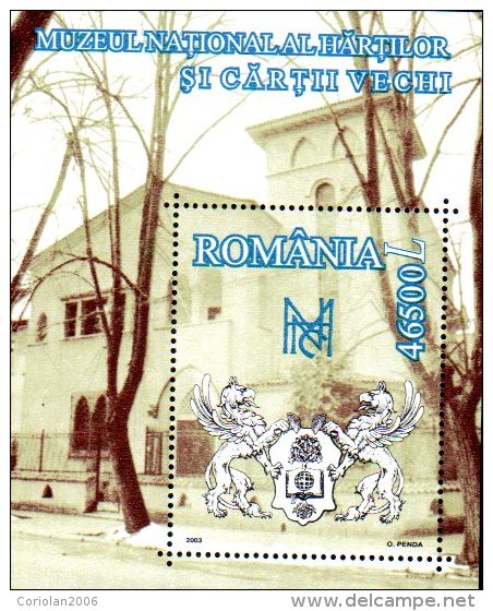 Romania 2003 / Old Maps And Old Books Museum / Block + S/S - Ongebruikt