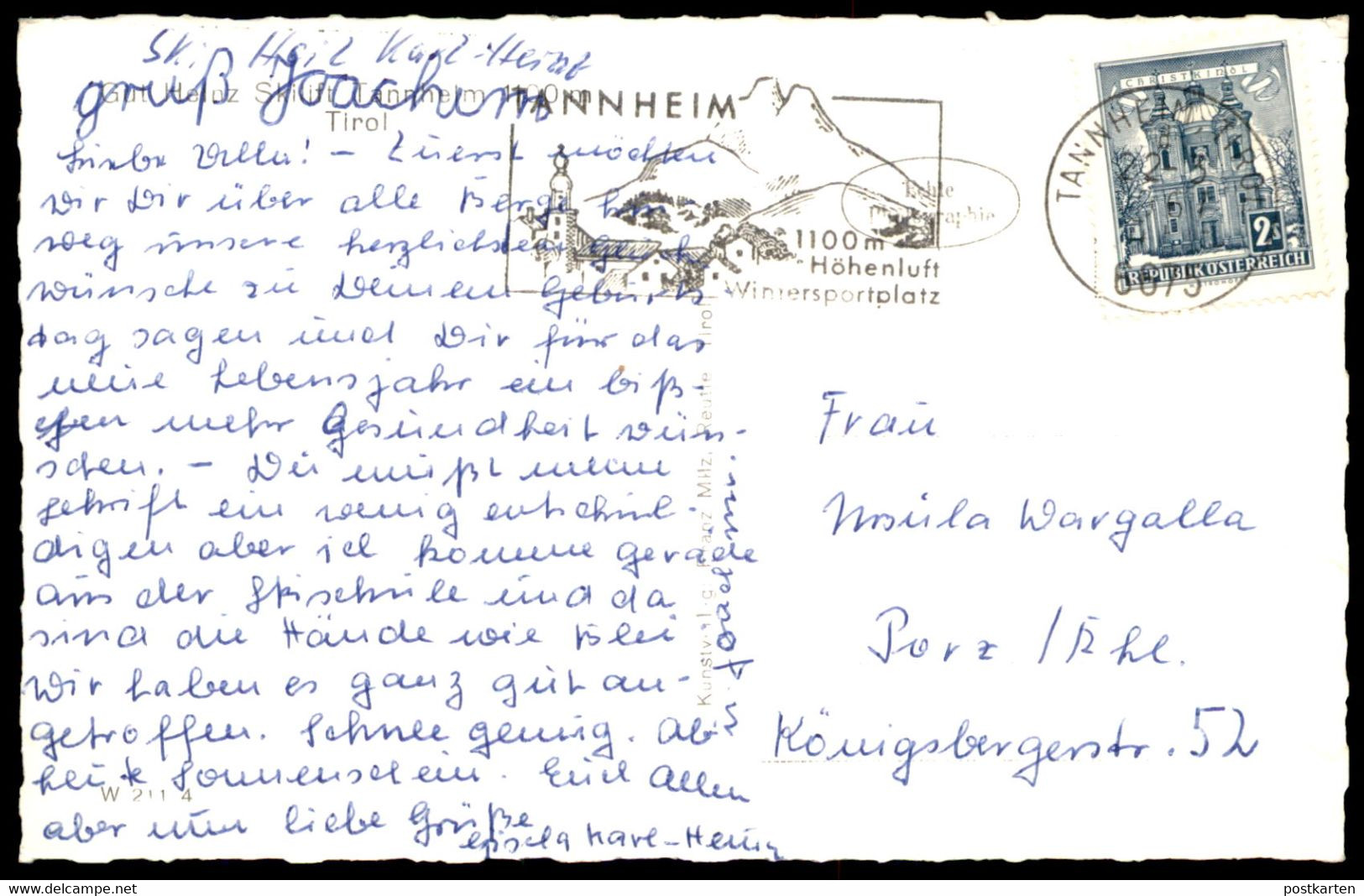 ÄLTERE POSTKARTE TANNHEIM SKILIFT GUT HEINZ GUTHEINZ SKI LIFT CAFÉ Tirol Austria Österreich Postcard Cpa Ansichtskarte - Tannheim