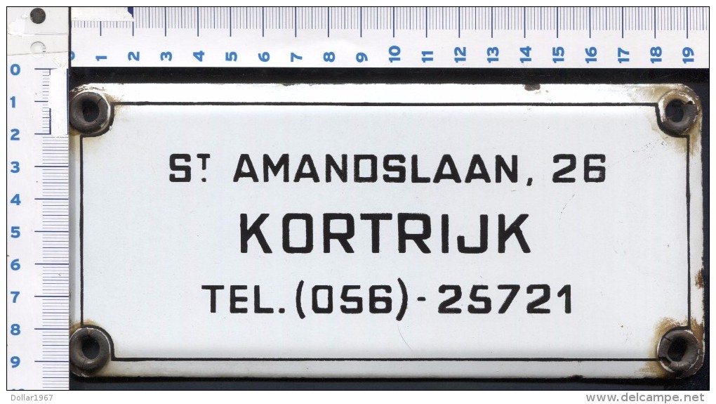 St.Amandslaan , 26 Kotrijk Belgie / Belgique - 056-25721  -See The 2  Scans For Condition. ( Originalscan !!! ) - Placas Esmaltadas (desde 1961)