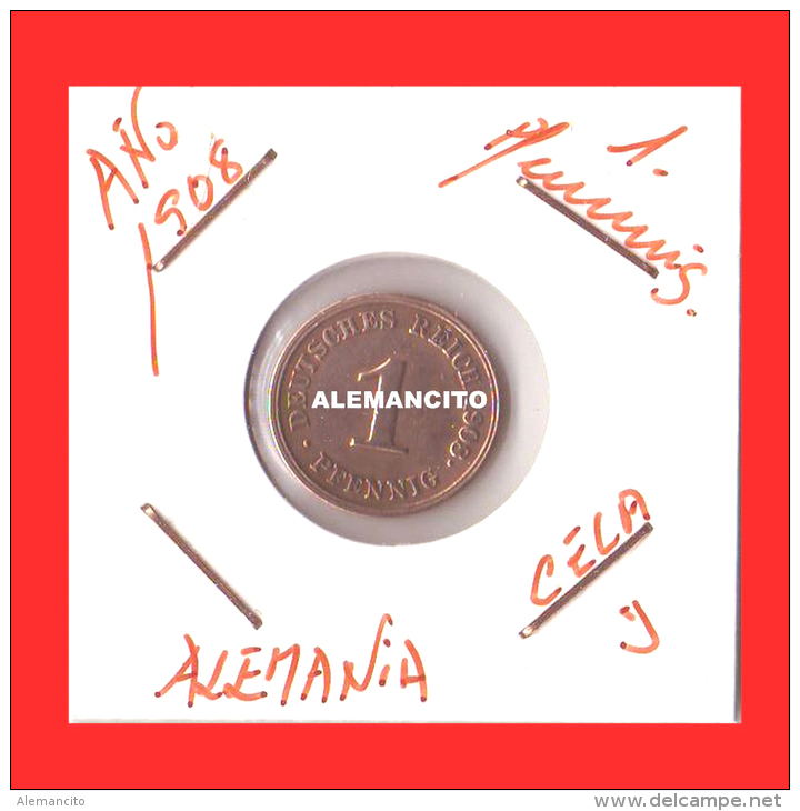 ALEMANIA  -  IMPERIO  DUTSCHES REICH AÑO 1908 - 1 Pfennig