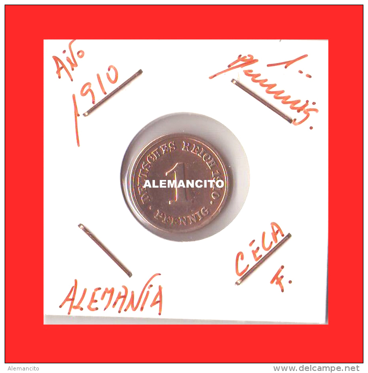 ALEMANIA  -  IMPERIO  DUTSCHES REICH AÑO 1910 - 1 Pfennig