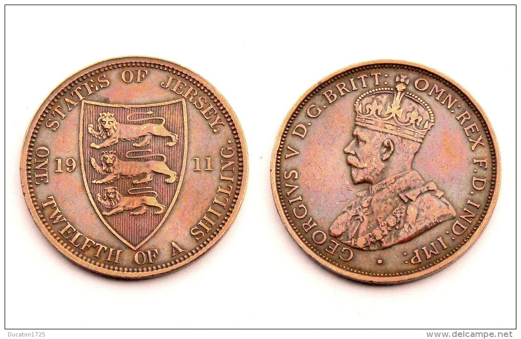 1/12 Shilling 1911 States Of Jersey. Georgius V°. Cuivre/ Copper. Belle Qualite - Jersey