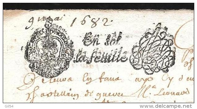 Cachet De Génbéralité De Moulin En 1682 , Concerne Commune De Gueret Creuse - Am103 - Seals Of Generality