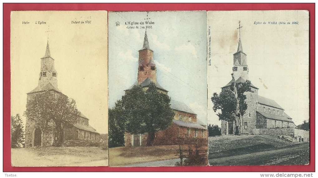 Waha - L´Eglise , Datant De L´an 1051 - 3 Cartes Postales Différentes ( Voir Verso ) - Marche-en-Famenne