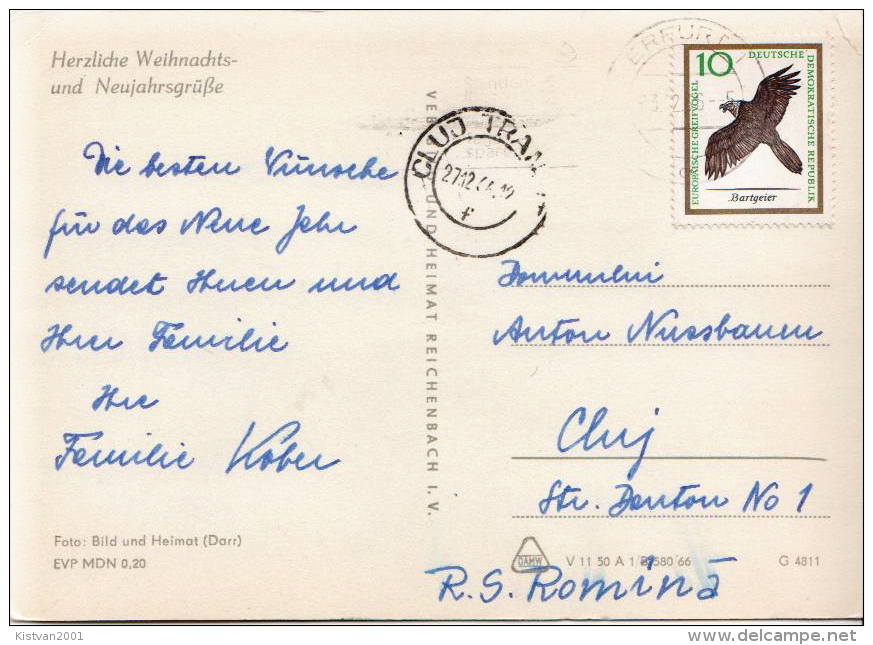 Postal History Cover: Germany / DDR Eagle Stamp On Ppc - Aigles & Rapaces Diurnes