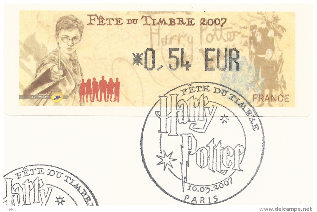 France, ATM Label,  Harry Potter On Cover 0.54€, 2007, MNH VF - 1999-2009 Illustrated Franking Labels