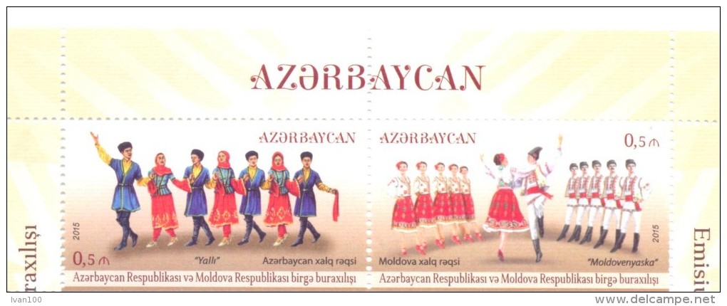 2015. Azerbaijan, Folk Dances, Set, Joint Issue With Moldova, Mint/** - Azerbaïdjan