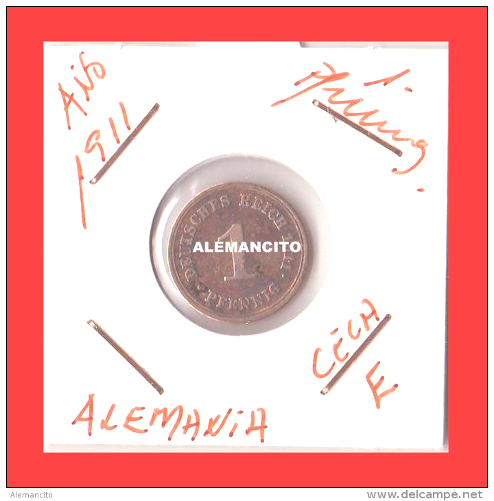 ALEMANIA  -  IMPERIO  -  DEUTSCHES REICH -AÑO 1911 - 1 Pfennig