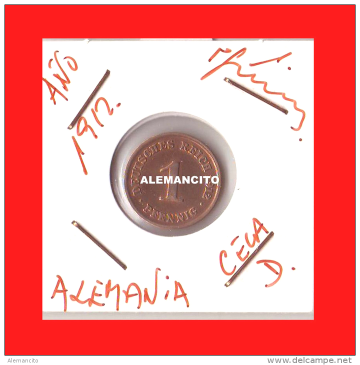 ALEMANIA  -  IMPERIO  -  DEUTSCHES REICH -AÑO 1912 - 1 Pfennig