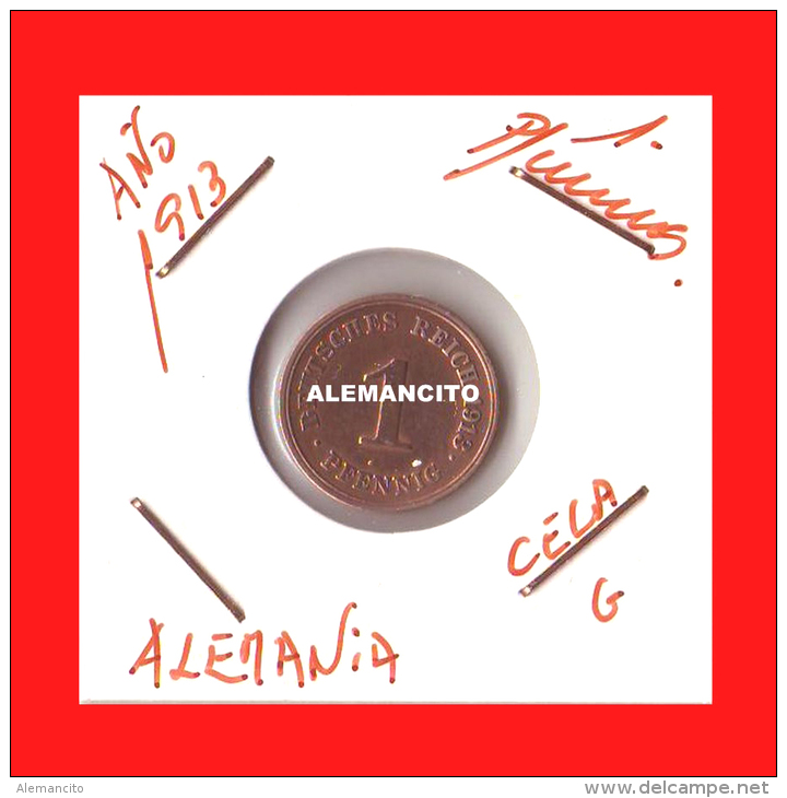 ALEMANIA  -  IMPERIO  -  DEUTSCHES REICH -AÑO 1913 - 1 Pfennig