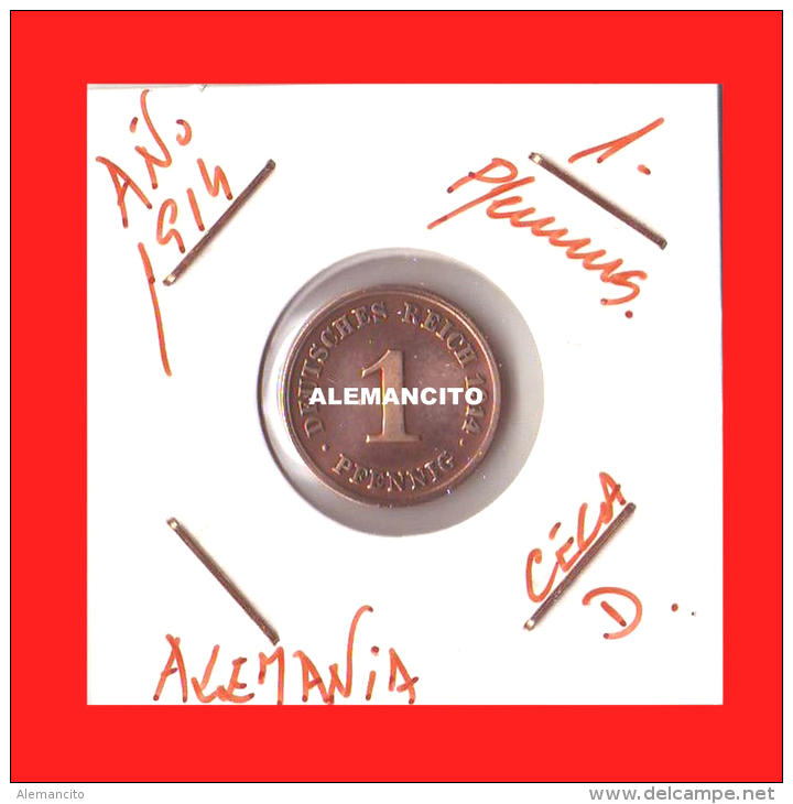 ALEMANIA  -  IMPERIO  -  DEUTSCHES REICH -AÑO 1914 - 1 Pfennig