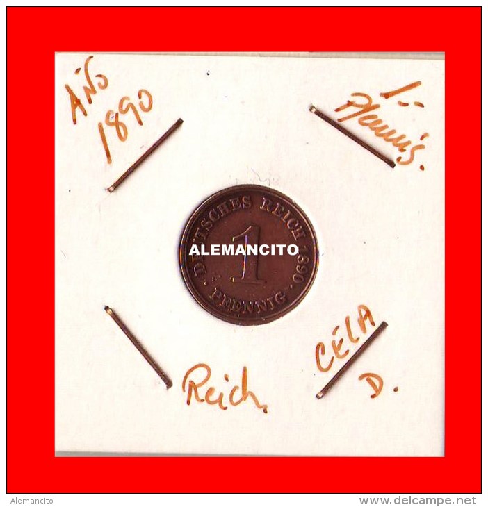 ALEMANIA  -  IMPERIO  -  DEUTSCHES REICH -AÑO 1890 - 1 Pfennig