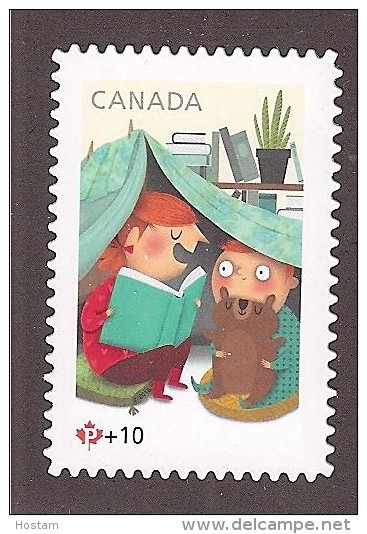 CANADA 2015, POST CANADA COMMUNITY ORG. Bears, Reading, Books, Children Under Tent, Music,  DIE CUT #  B22i - Timbres Seuls