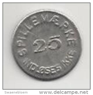 Jeton.- 25 Spillemaerke - Indloses Ikke. Dansk Mont MI 2041. - Monedas / De Necesidad