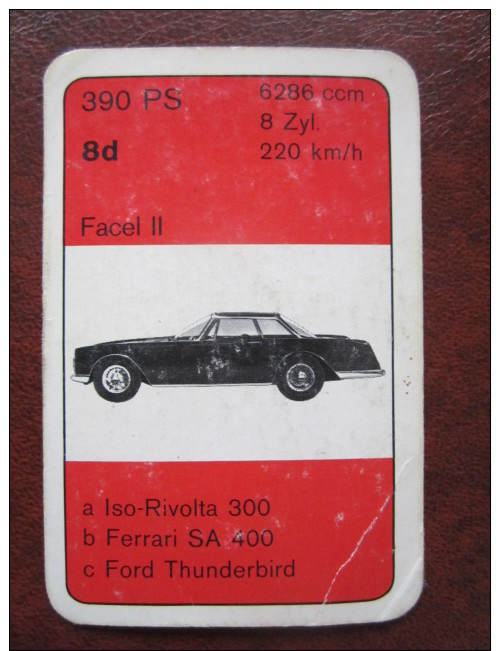 Facel II Spielkarte Playcard Auto Car - Auto's