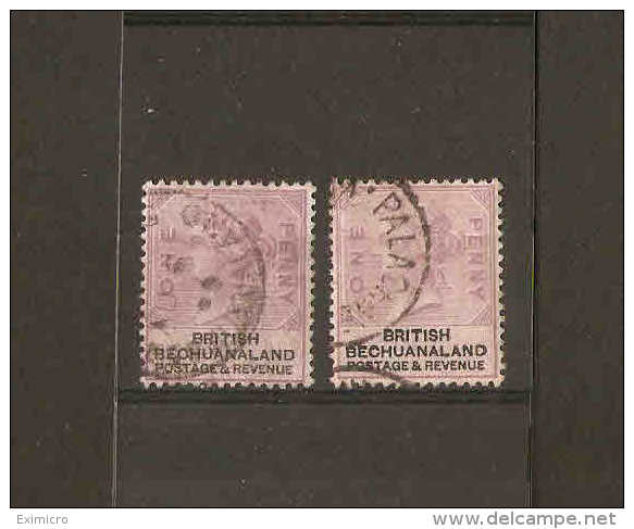 BECHUANALAND 1888 1d X 2 SHADES SG 10 FINE USED Cat £8 - 1885-1895 Kronenkolonie