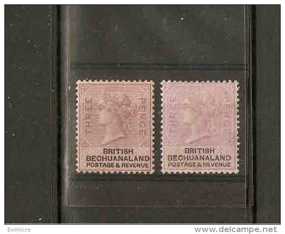 BECHUANALAND 1888 3d X 2  SG 12, 12a  MOUNTED MINT Cat £88+ - 1885-1895 Crown Colony