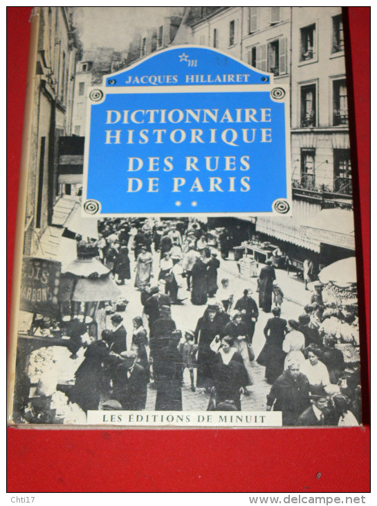 DICTIONNAIRE HISTORIQUE DES RUES DE PARIS /1600 PAGES/ 5334 RUES /EN 3 TOMES AK/LZ +SUPL/2343 ILLUST EDIT DE MINUIT 1976