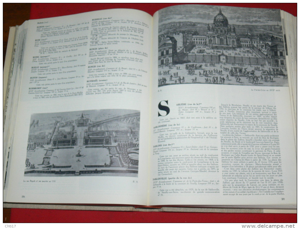 DICTIONNAIRE HISTORIQUE DES RUES DE PARIS /1600 PAGES/ 5334 RUES /EN 3 TOMES AK/LZ +SUPL/2343 ILLUST EDIT DE MINUIT 1976