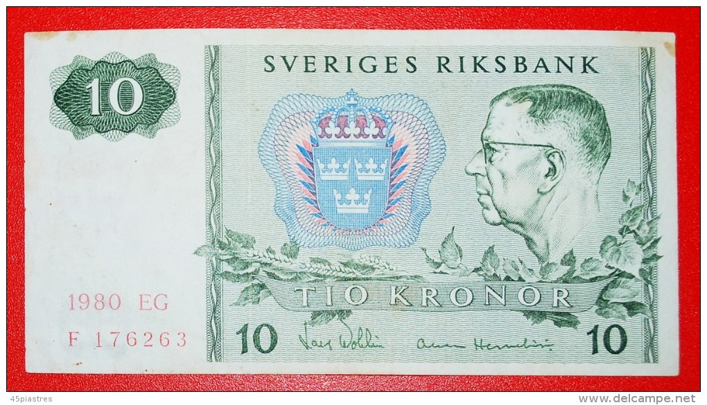 * AURORA BOREALIS: SWEDEN ★ 10 CROWNS 1980! Gustaf VI Adolf (1950-1973) LOW START ★ NO RESERVE! - Svezia