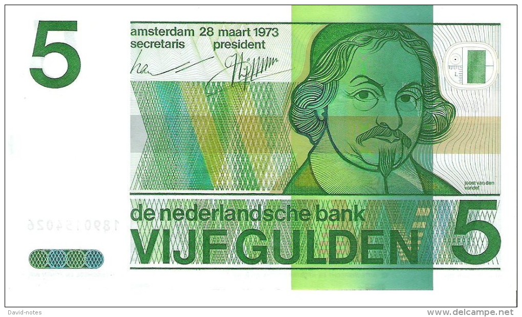 Netherlands - Pick 95 - 5 Gulden 1973 - Unc - 5 Gulden