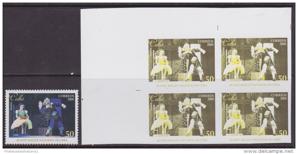 2008.177 CUBA 2008 MNH PROOF IMPERFORATED WITHOUT COLOR BALLET NACIONAL DE CUBA DANCE. - Imperforates, Proofs & Errors