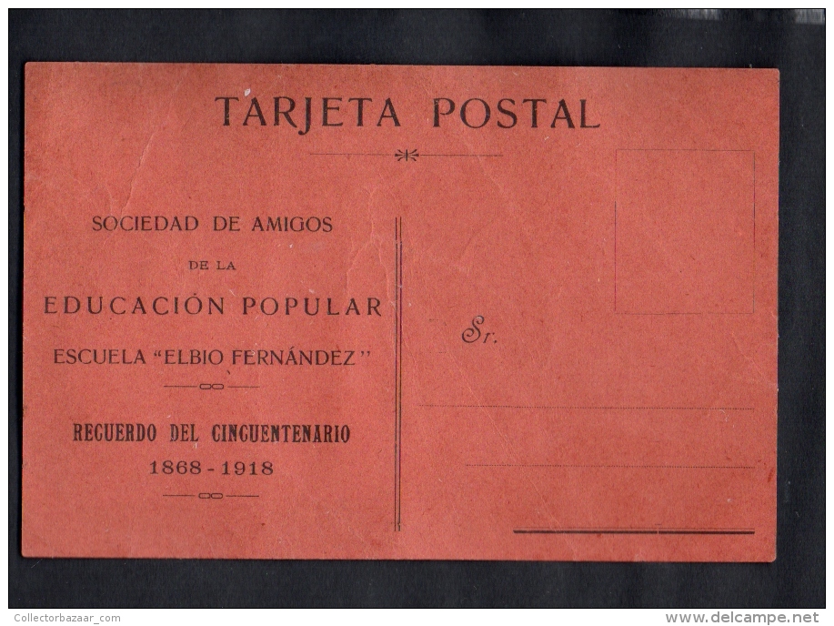 URUGUAY RARE EDUCACION POPULAR  RED PARTY TARJETA POSTAL  1918 POSTCARD Cpa Ak - Uruguay