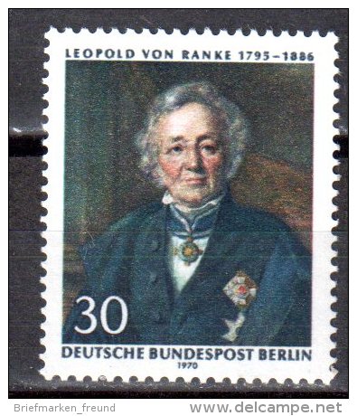 Berlin 1970 Mi. 377 ** Leopold Von Ranke Postfrisch (br0275) - Unused Stamps