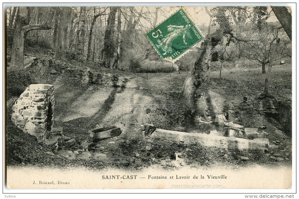 Saint-Cast - Fontaine Et Lavoir De La Vieuville - écrite Et Timbrée - 2 Scans - Saint-Cast-le-Guildo