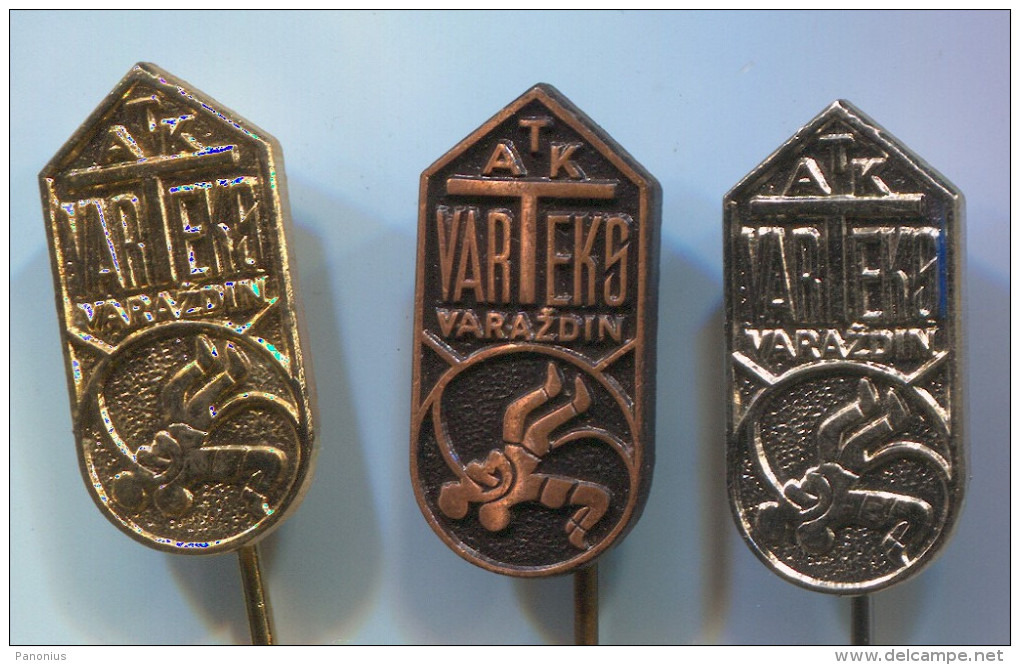 WRESTLING - ATK Varazdin Croatia Vintage Pin Badge, 3 Pieces - Wrestling