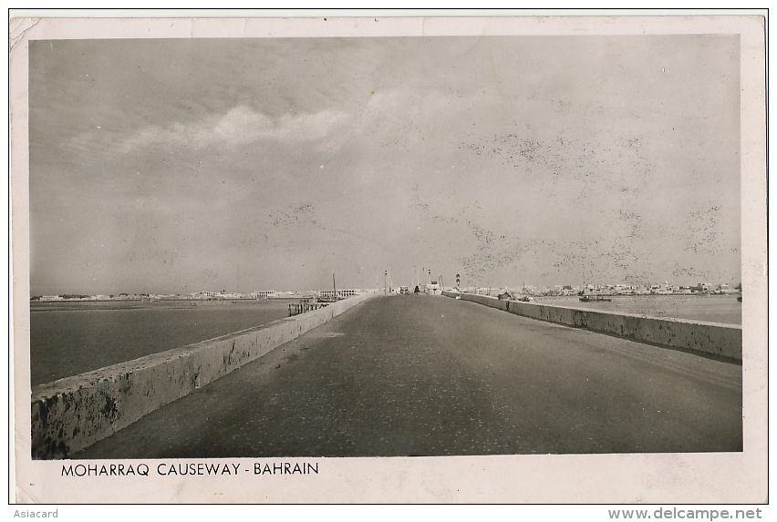 Real Photo Bahrain Bahrein Moharraq Causeway  Used Bahrain 1954 Photo Shakib - Bahrain