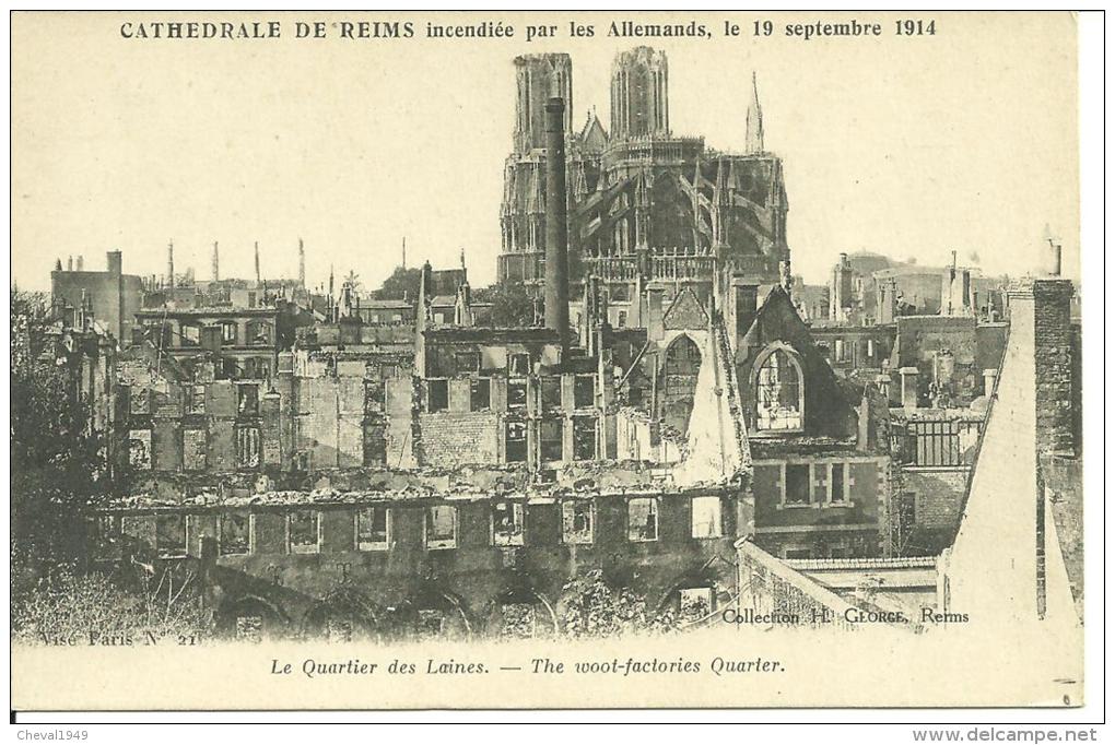 47523  Reims La Cathedrale - Weltkrieg 1914-18