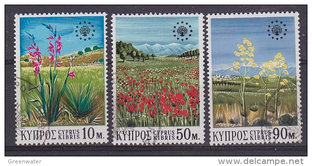 Cyprus 1970 European Nature Potection 3v Used Cto (T678) Stamps With Full Gum - Usati