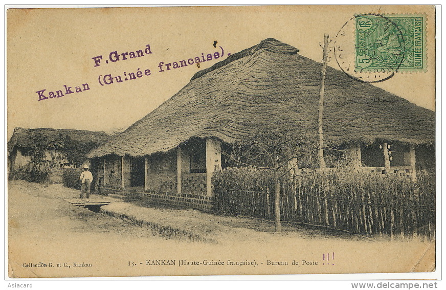 33 Kankan Haute Guinée Bureau De Poste Coll. G Et C Timbrée Kankan 1912 Pli Coin Inf. Droit - Französisch-Guinea