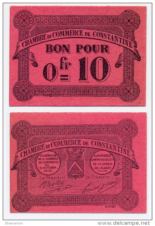 1914-1918 // C.D.C.// ALGERIE // CONSTANTINE // 10 Centimes - Algérie