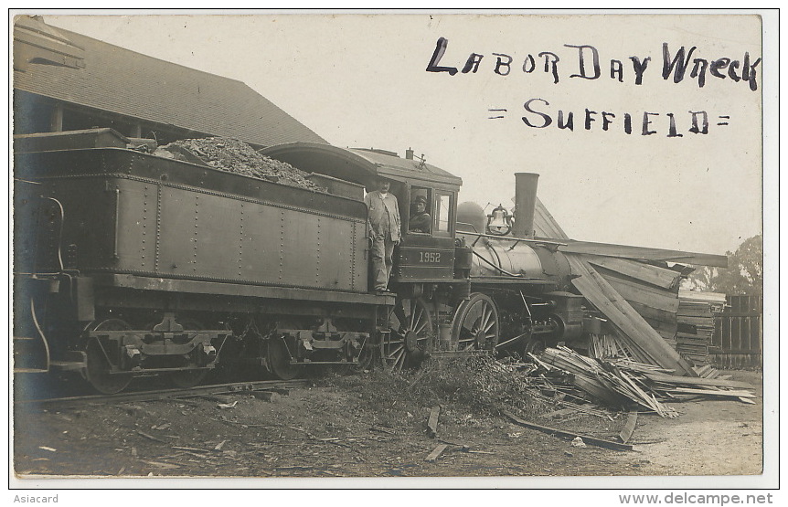 Suffield Real Photo Labor Day Wreck Train Accident - Autres & Non Classés