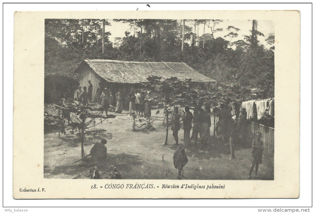 CPA - Afrique - Congo Français - Réunion D'indigènes Pahouins  // - Congo Francés