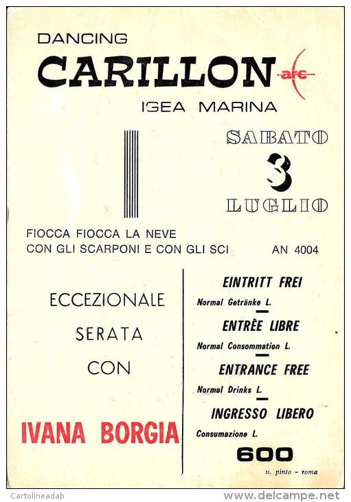 [DC4184] CARTOLINA - IVANA BORGIA - DENCING CARILLON IGEA MARINA - Non Viaggiata - Old Postcard - Publicité