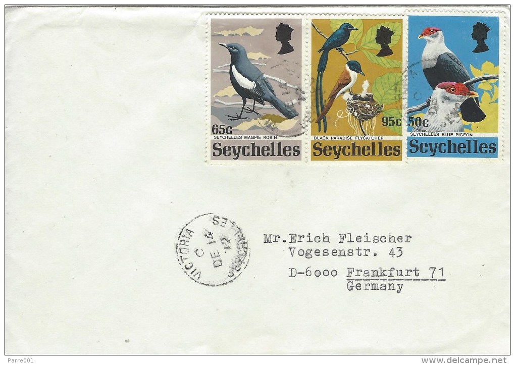Seychelles 1972 Victoria Magpie Robin Black Paradise Flycatcher Blue Pigeon Dove Cover - Duiven En Duifachtigen