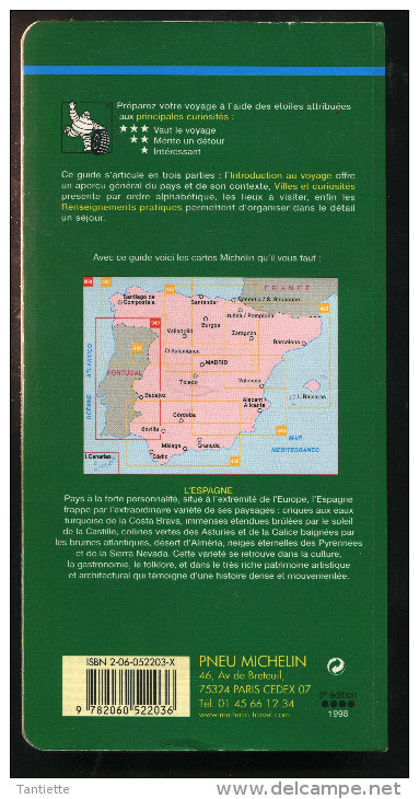 GUIDE MICHELIN VERT ESPAGNE BALEARES & CANARIES 1998 - Michelin (guides)